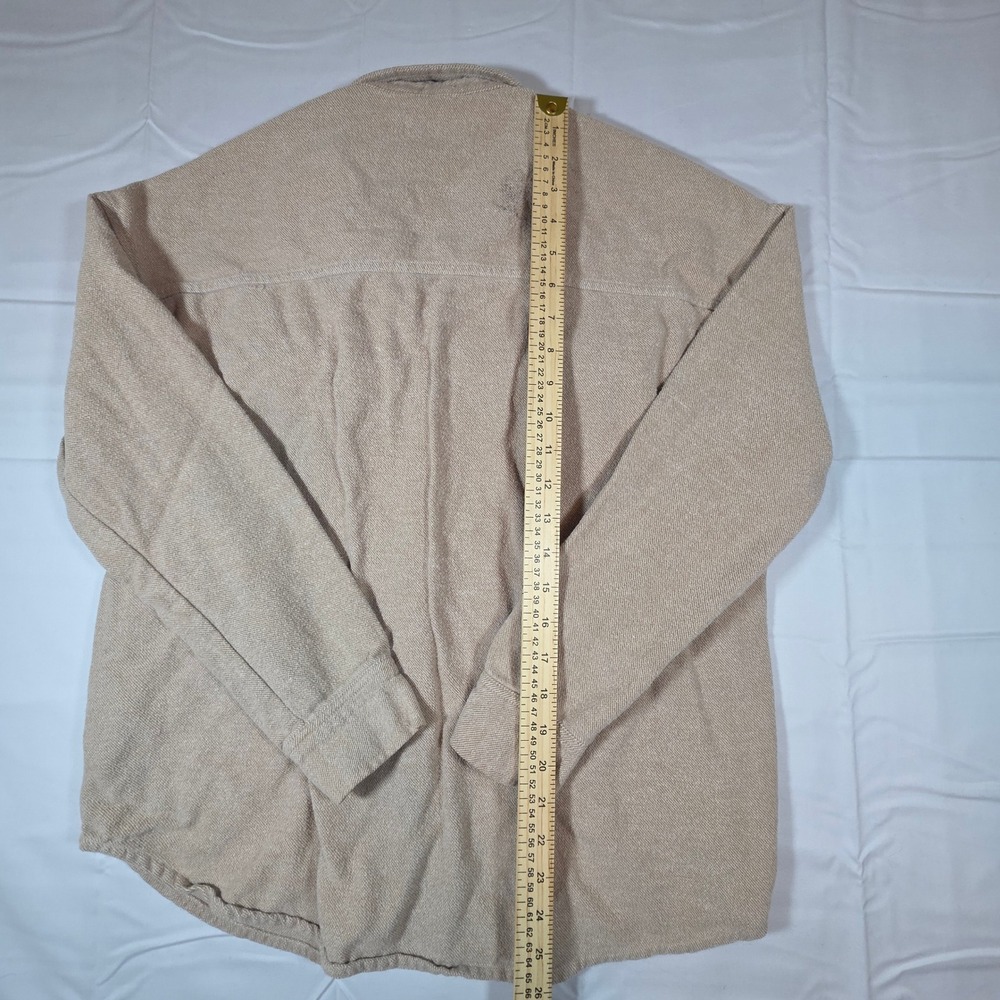 Hollister California Boyfriend Fit Button Down Shirt Tan Brown Womens Medium - Picture 6 of 8